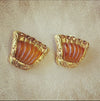 Kalinger Paris Amber scalloped clip on earrings - The Hirst Collection