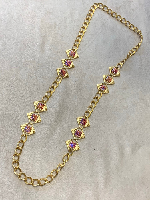 Yves Saint Laurent Long gold chain with dichroic glass - The Hirst Collection