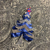 Lea Stein Christmas tree brooch in silver and blue - The Hirst Collection