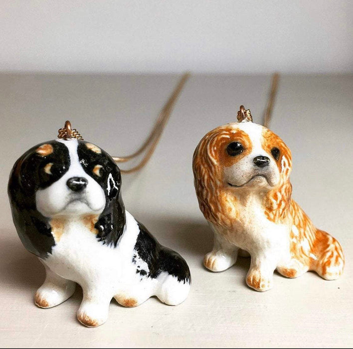 Brown King Charles Spaniel dog Pendant by And Mary - The Hirst Collection