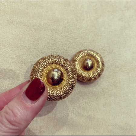 Dior Gold Clip on vintage earrings 002 - The Hirst Collection