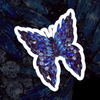 Large Blue Butterfly brooch by Cristobal London in Crystal - The Hirst Collection