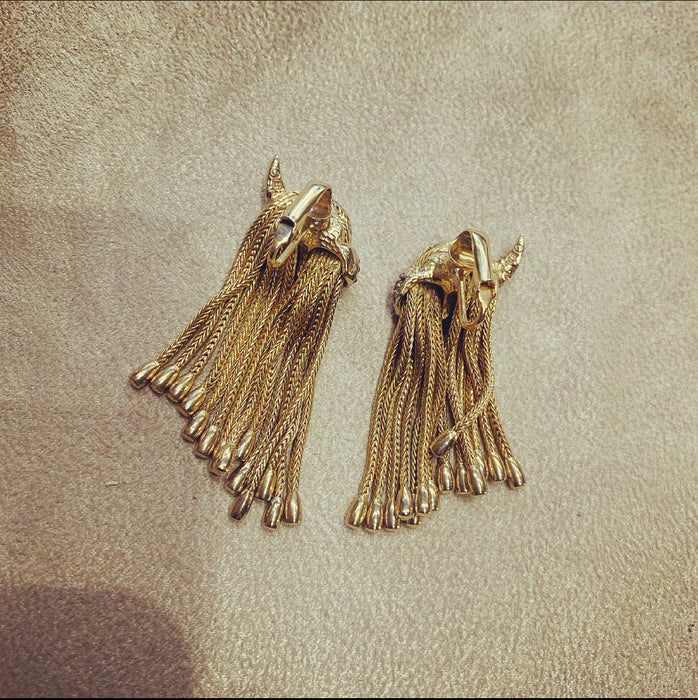 Tassel Gold Vintage earrings by Boucher - The Hirst Collection