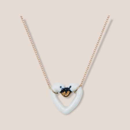 Swan Heart Pendant Necklace White by And Mary - The Hirst Collection