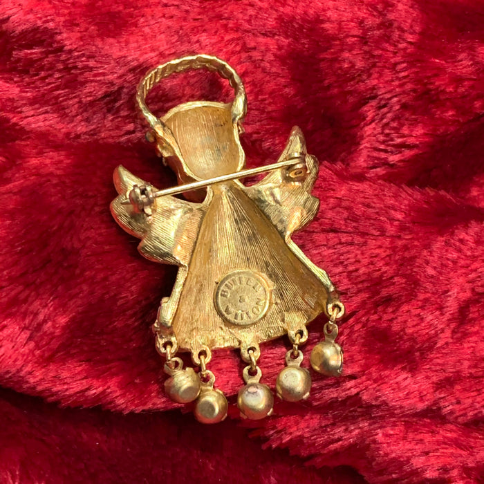 Christmas Angel Brooch by Butler and Wilson with crystals - The Hirst Collection