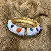 Kenneth Jay Lane white multi coloured bangle - The Hirst Collection