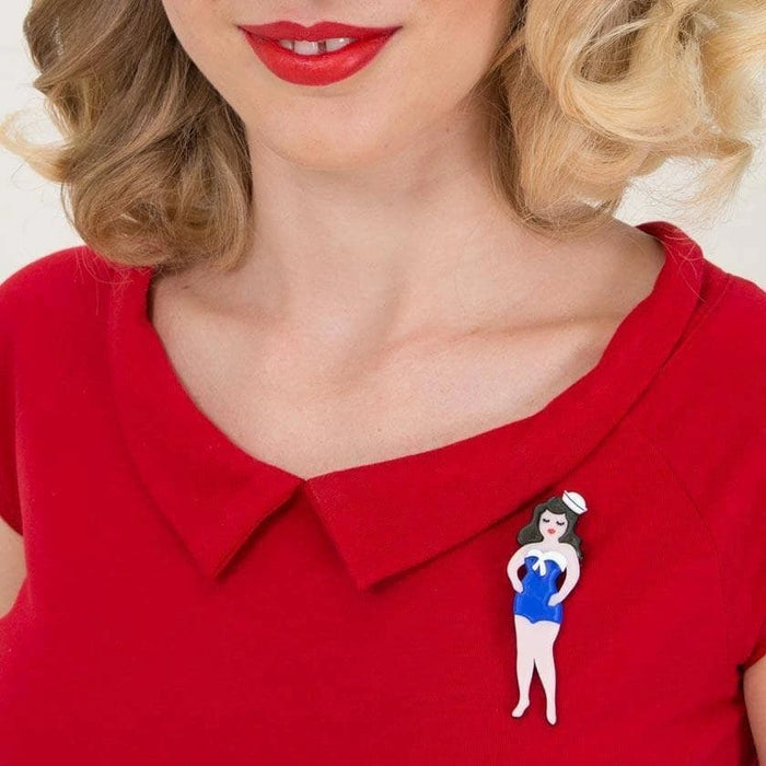 Erstwilder She Sells Sea Shells Sailor Girl Brooch 2018 - The Hirst Collection