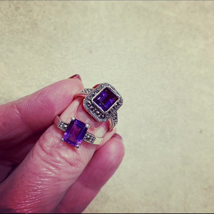 The Countess Solitaire ring in Purple Amethyst - The Hirst Collection