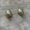 Richelieu Vintage Pearl Oval stud earrings - The Hirst Collection
