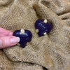 Dior heart purple clip on earrings - The Hirst Collection