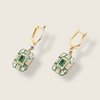 Art Deco emerald crystal gold drop earrings by Bill Skinner - The Hirst Collection