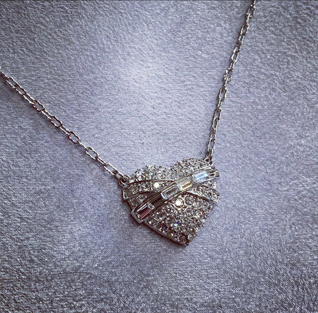 Givenchy crystals heart pendant in silver tone - The Hirst Collection
