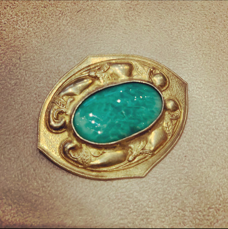 Art Nouveau Jade Green brooch - The Hirst Collection