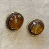 Amber vintage big stone earrings by Kalinger Paris - The Hirst Collection
