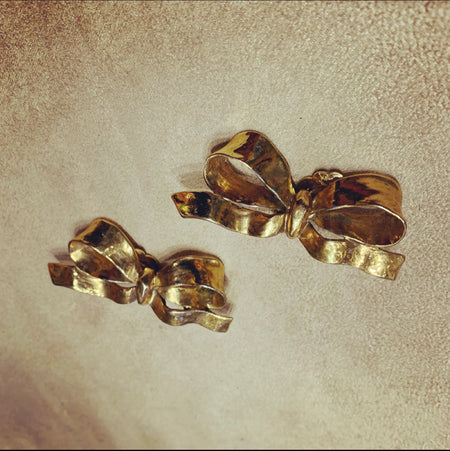 Yves Saint Laurent gold bow earrings - The Hirst Collection