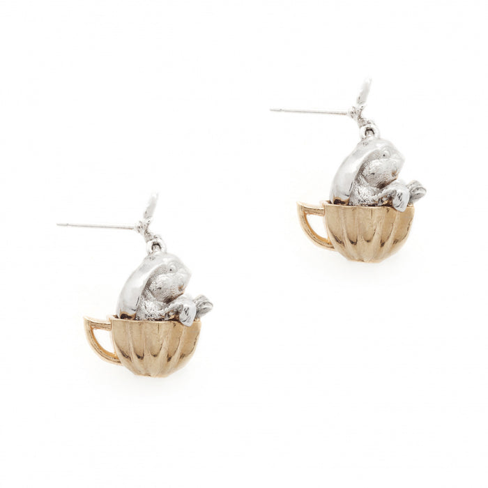 Teapot Bunny Earrings by Bill Skinner Tea party collection - The Hirst Collection