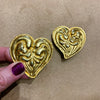 Edouard Rambaud Chunky Gold Heart vintage clip on earrings - The Hirst Collection