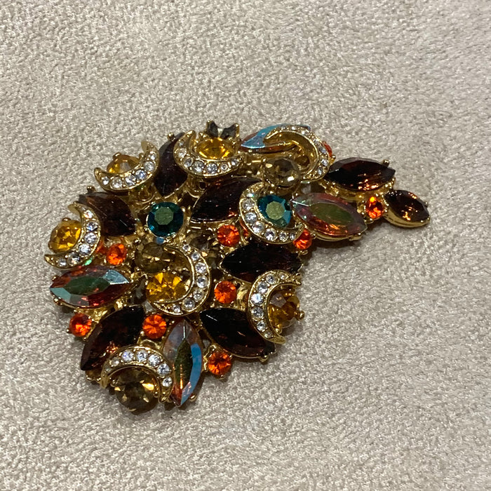 Vintage amber crystal Brooch by Sphinx of London - The Hirst Collection