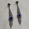 Lapis Lazuli Art Deco Articulated Earrings in Silver - The Hirst Collection