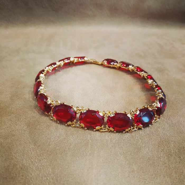 Vintage Red glass Choker Necklace