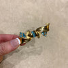 Blue Gold Vintage Bow Brooch by Givenchy Paris Gold Plated - The Hirst Collection