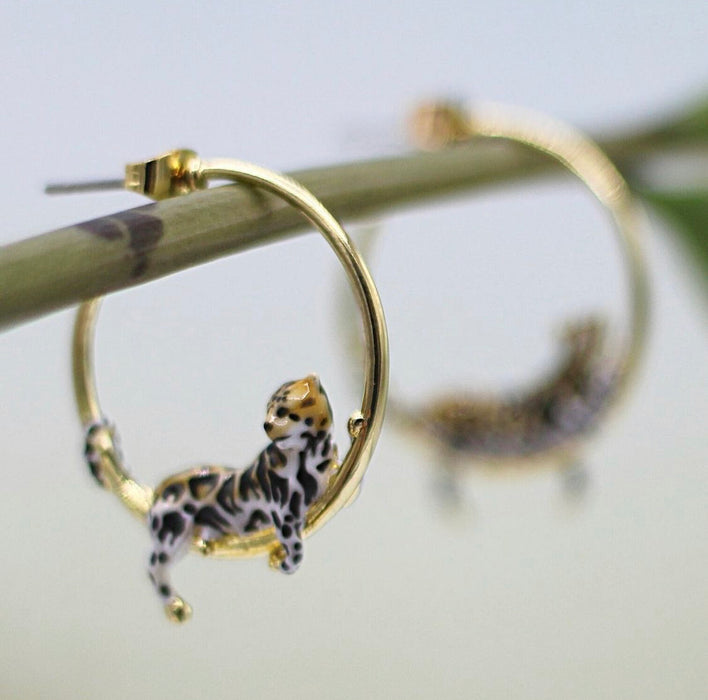 Clouded Leopard Hoop Earrings by Bill Skinner - The Hirst Collection