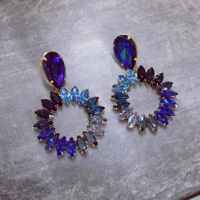 Frangos  blue  Statement Earrings