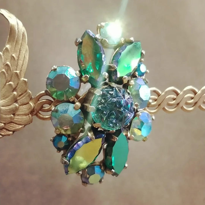 Vintage Schiaparelli Green clip on earrings