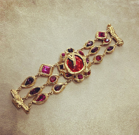 Yves Saint Laurent Red and Pink Statement bracelet - The Hirst Collection