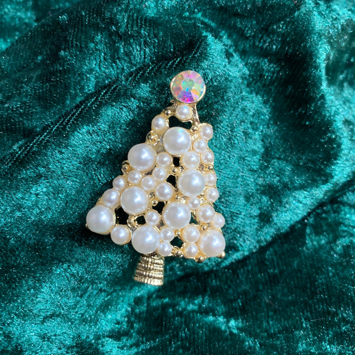 Pearl Christmas Tree Brooch - The Hirst Collection