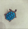Turquoise silver tortoise ring - The Hirst Collection