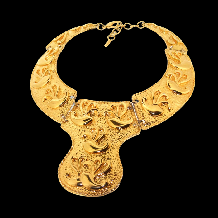 Egyptian Style Bib Gold Necklace by Alexis Kirk - The Hirst Collection