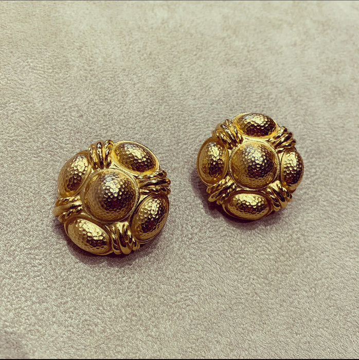 Christian Dior Gold Clip On Earrings 001 - The Hirst Collection