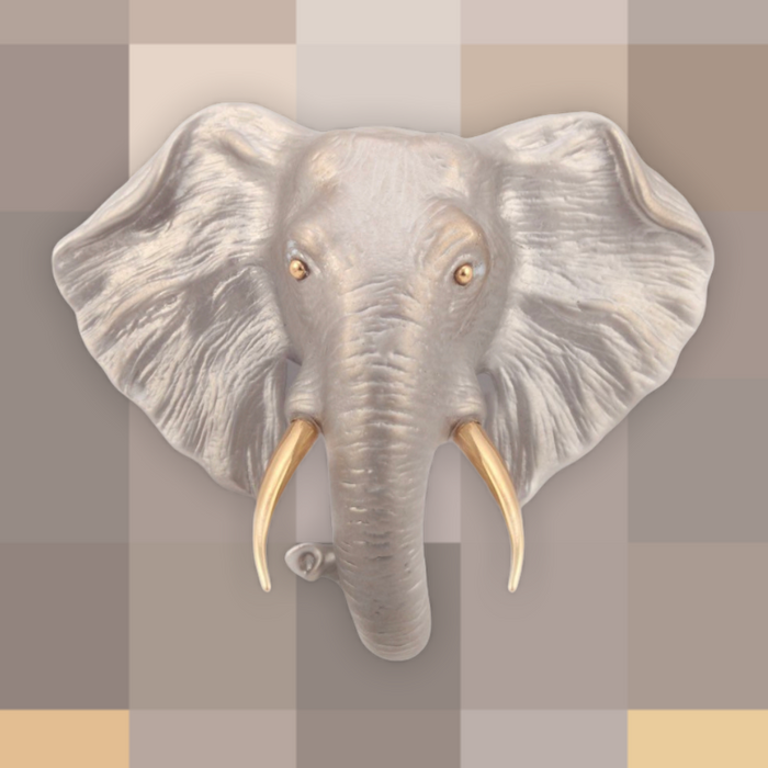 Elephant head brooch by Bill Skinner - The Hirst Collection