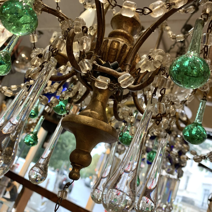 Antique Italian Green Glass drop chandelier 19th Century - The Hirst Collection