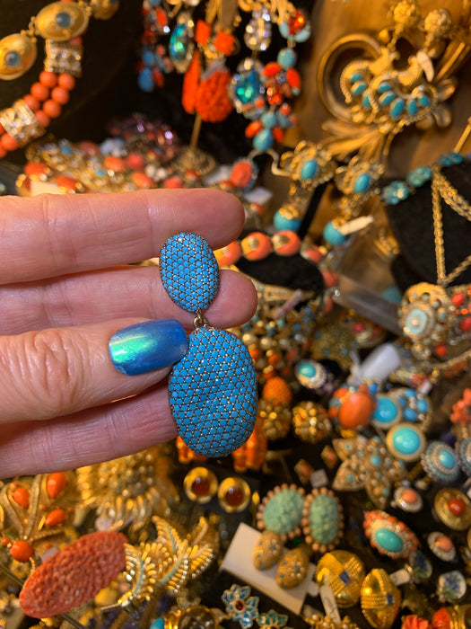 Turquoise Blue Earrings Rococo Pebbles by JCM London