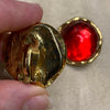 Yves Saint Laurent Red Round clip on earrings - The Hirst Collection