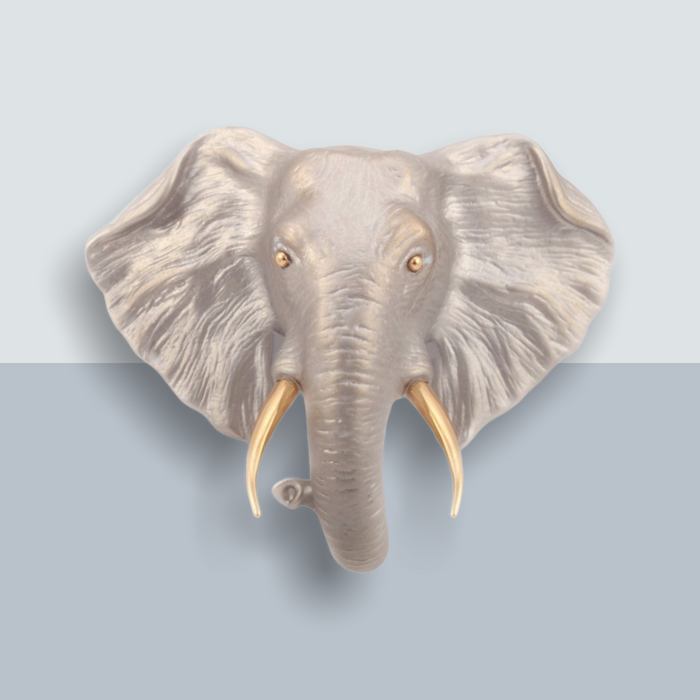 Elephant head brooch by Bill Skinner - The Hirst Collection
