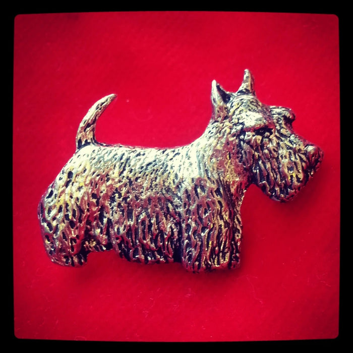 Scottish Terrier Dog pin in pewter - The Hirst Collection