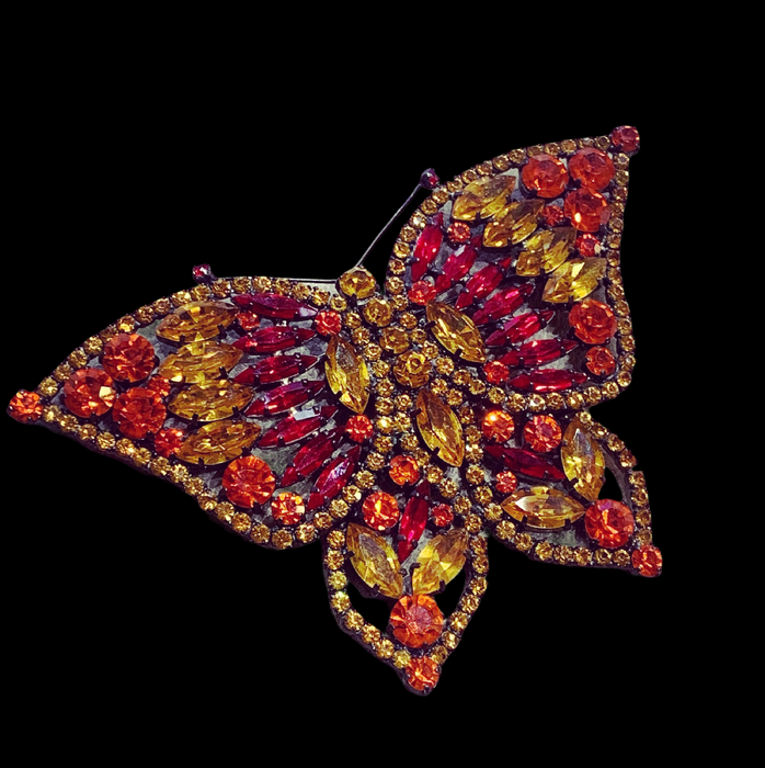Large statement amber butterfly brooch by Cristobal - The Hirst Collection