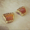 Kalinger Paris Amber scalloped clip on earrings - The Hirst Collection