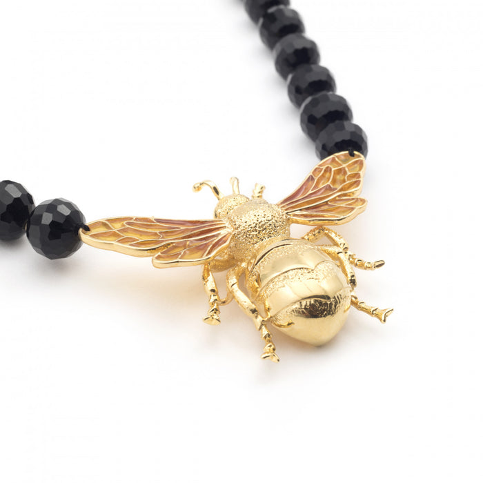 Queen Bee Statement Black Necklace by Bill Skinner - The Hirst Collection
