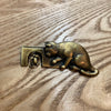 Cat and mouse brooch by JJ in gold colour - The Hirst Collection