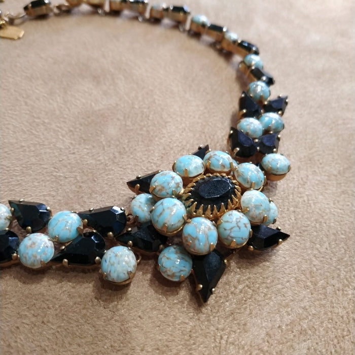 Christian Dior Turquoise Black Gold Staetement necklace