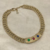 Christian Dior Ruby Emerald Sapphire Vintage Gold Chain necklace - The Hirst Collection