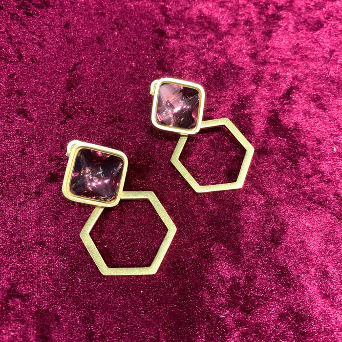 Yves Saint Laurent Purple Earrings - The Hirst Collection