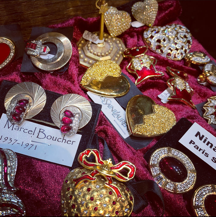 Vintage YSL Heart Earrings Gold Yves Saint Laurent