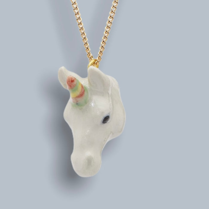 Porcelaine Unicorn Rainbow Necklace by And Mary - The Hirst Collection