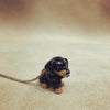 Black Dachshund Puppy Porcelaine pendant by AndMary - The Hirst Collection