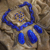 Lapis Blue Necklace Statement Feathers - The Hirst Collection